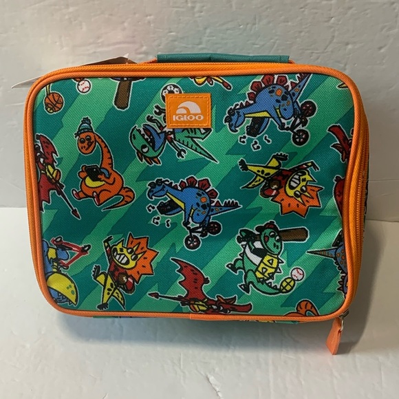 Igloo Insulated Cooler Bag Horizontal Dinosaur Graphic Teal NWT - Picture 11 of 12